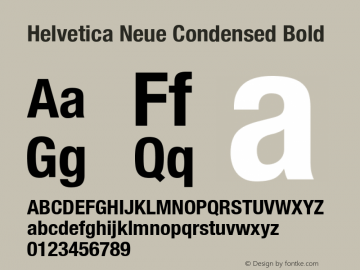 HelveticaNeue-CondensedBold 5.01d Font Sample