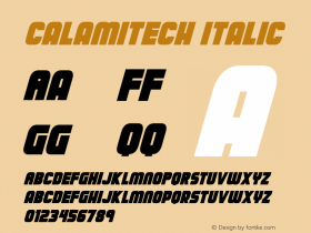 Calamitech Italic Version 1.00 August 21, 2018, initial release Font Sample