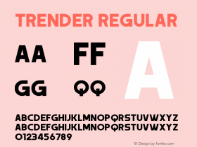 Trender Version 1.00 August 20, 2018, initial release Font Sample