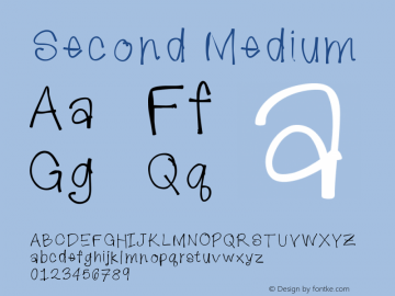 Second Medium Version 001.000 Font Sample
