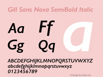 Gill Sans Nova SemiBold Italic Version 1.00图片样张