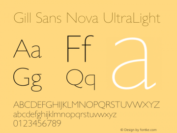 Gill Sans Nova UltraLight Version 1.00图片样张