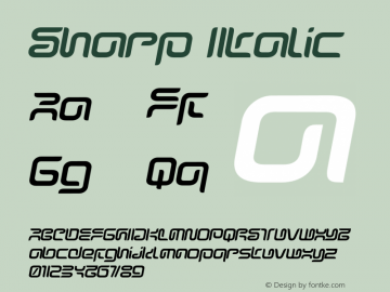 Sharp Italic OTF 1.0;PS 001.000;Core 116;AOCW 1.0 161 Font Sample