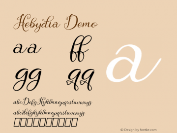Hebydia-Demo Version 1.00;August 23, 2018;FontCreator 11.5.0.2427 32-bit图片样张