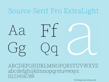 Source Serif Pro ExtraLight Version 2.007;hotconv 1.0.108;makeotfexe 2.5.65593图片样张