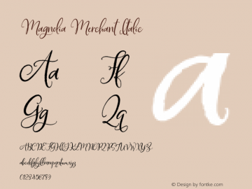 Magnolia Merchant Italic Version 1.000图片样张