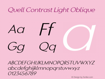 Quell Contrast Light Oblique Version 1.000;PS 001.000;hotconv 1.0.88;makeotf.lib2.5.64775图片样张