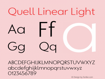 Quell Linear Light Version 1.000;PS 001.000;hotconv 1.0.88;makeotf.lib2.5.64775图片样张