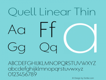 Quell Linear Thin Version 1.000;PS 001.000;hotconv 1.0.88;makeotf.lib2.5.64775 Font Sample