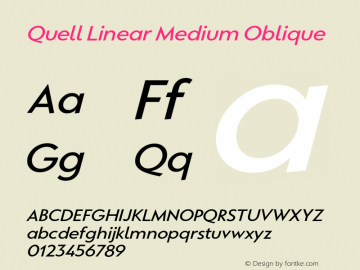 QuellLinear-MediumOblique Version 1.000;PS 001.000;hotconv 1.0.88;makeotf.lib2.5.64775图片样张