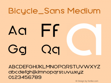 Bicycle_Sans Medium 1.00 Font Sample