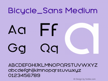 BicycleSans-Medium 1.00图片样张