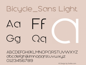BicycleSans-Light 1.00 Font Sample