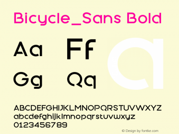 BicycleSans-Bold 1.00 Font Sample