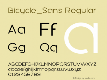 BicycleSans 1.00 Font Sample