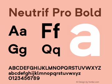 NeutrifPro-Bold Version 1.000 Font Sample