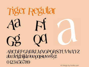 Tiger Regular Altsys Metamorphosis:11/13/94 Font Sample