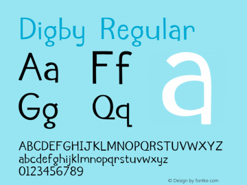 Digby-Regular Version 1.1 2015 | wf-rip DC20170705 Font Sample