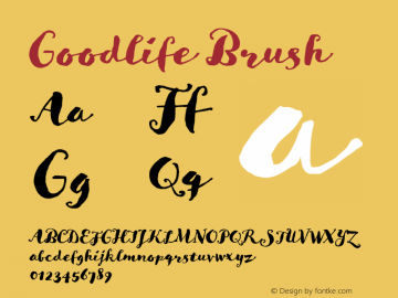 Goodlife Brush Version 1.001 Font Sample