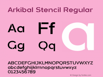 ArkibalStencil-Regular Version 1.000 Font Sample