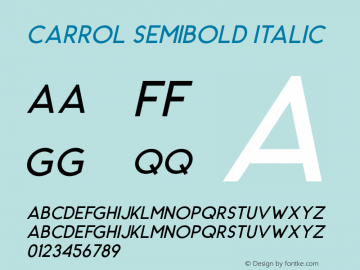 CarrolSemiBold-Italic Version 1.000图片样张