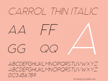 CarrolThin-Italic 图片样张
