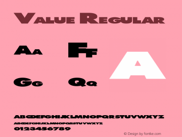 Value Regular Altsys Metamorphosis:11/13/94 Font Sample