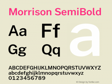 Morrison SemiBold Version 0.030; ttfautohint (v1.8.1) Font Sample