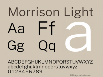 Morrison Light Version 0.030; ttfautohint (v1.8.1) Font Sample