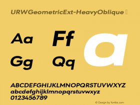 ☞URW Geometric Ext Heavy Oblique Version 1.00;com.myfonts.easy.urw.urw-geometric-extended.heavy-oblique.wfkit2.version.4G1X图片样张