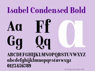 Isabel Condensed Bold Version 1.000图片样张