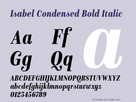 Isabel Condensed Bold-Italic Version 1.000 Font Sample