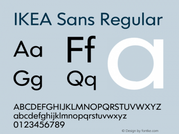 IKEASans-Regular Version 1.00 Font Sample