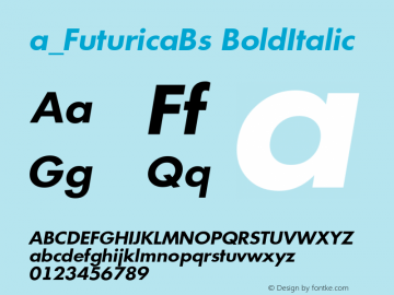 a_FuturicaBs BoldItalic Ver.001.002 ( 19.06.97) Font Sample