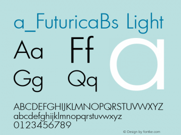 a_FuturicaBs Light Ver.001.002 (20.06.97) Font Sample