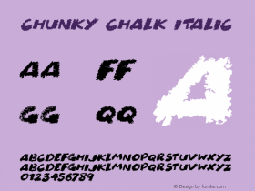 Chunky Chalk Italic Version 1.00 August 30, 2018, initial release图片样张