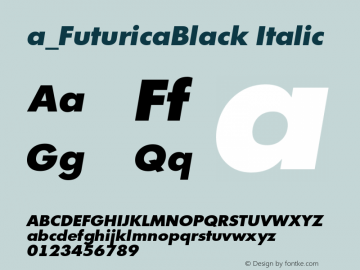 a_FuturicaBlack Italic Ver.001.002 (19.06.97) Font Sample