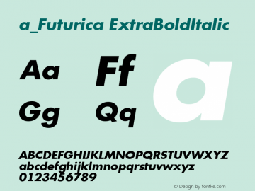a_Futurica ExtraBoldItalic Ver.001.002 (19.06.97) Font Sample