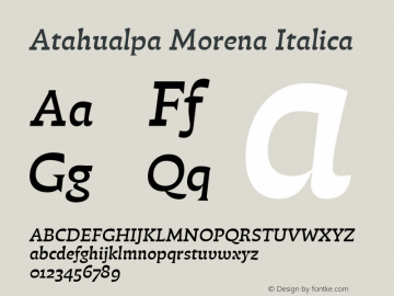 Atahualpa Font,Atahualpa Morena Italica Font,Atahualpa Morena  Font,Atahualpa-MorenaItalica Font|Atahualpa Morena Italica Version ;PS  ;hotconv ;.64775 Font-OTF Font/Uncategorized  