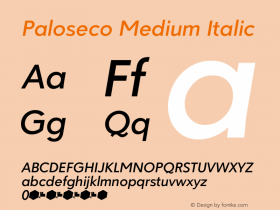 Paloseco Medium Italic Version 1.188图片样张