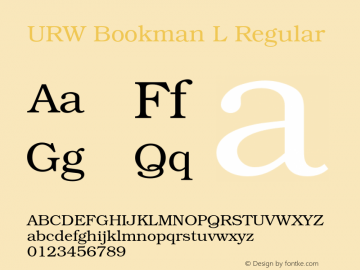 URW Bookman L Regular Version 1.500;PS 1.05;Core 1.0.38图片样张