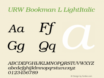 URW Bookman L LightItalic Version 1.07图片样张