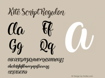 Kite Script Version 1.000 Font Sample