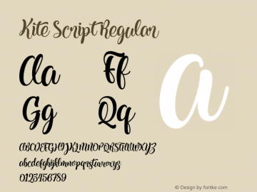 KiteScript 1.000 Font Sample