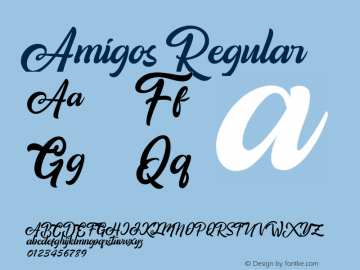 Amigos Version 1.000 Font Sample