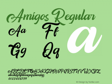 Amigos Version 1.000 Font Sample