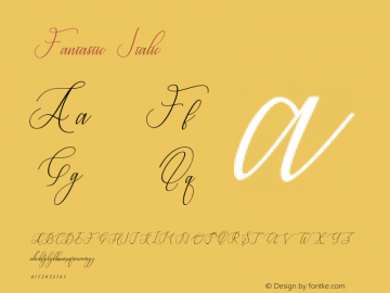 Fantastic-Italic Version 1.000 Font Sample