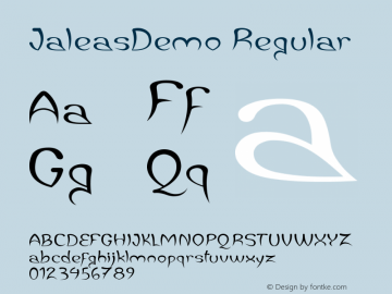 Jaleas Version 1.00;July 30, 2018 Font Sample