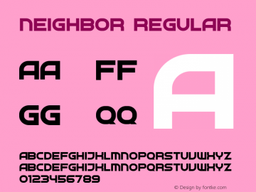 Neighbor Regular Version 1.000 Font Sample
