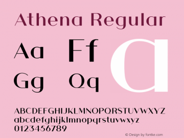 Athena Regular Version 1.000 Font Sample